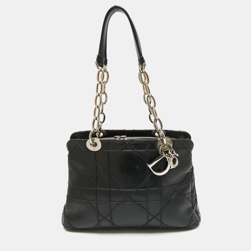 Dior Black Cannage Leather Soft Lady Dior Satchel Dior Black Cannage Leather Soft Lady Dior Satchel