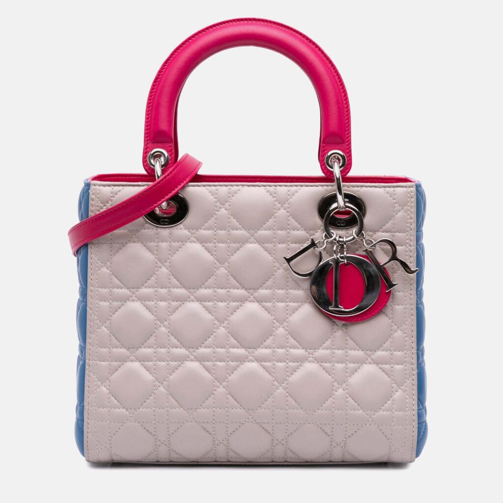 Dior Multicolor Medium Tricolor Lambskin Cannage Lady Dior Dior Multicolor Medium Tricolor Lambskin Cannage Lady Dior