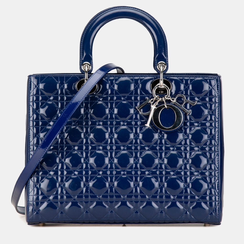 luxury-women-dior-used-handbags-p1186549-004-1.jpg Dior Blue Large Patent Cannage Lady Dior