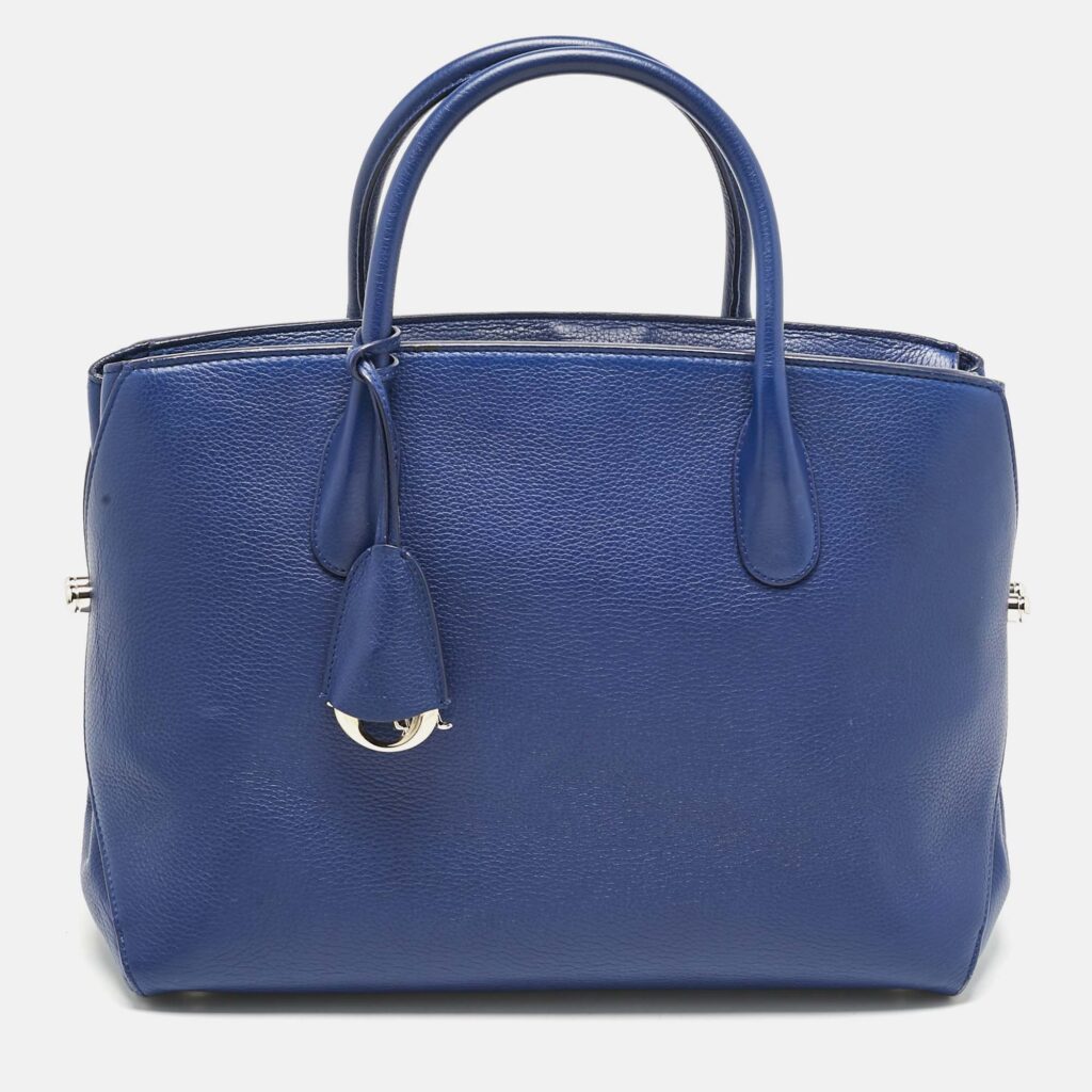 Dior Blue Leather Large Bar Tote Dior Blue Leather Large Bar Tote