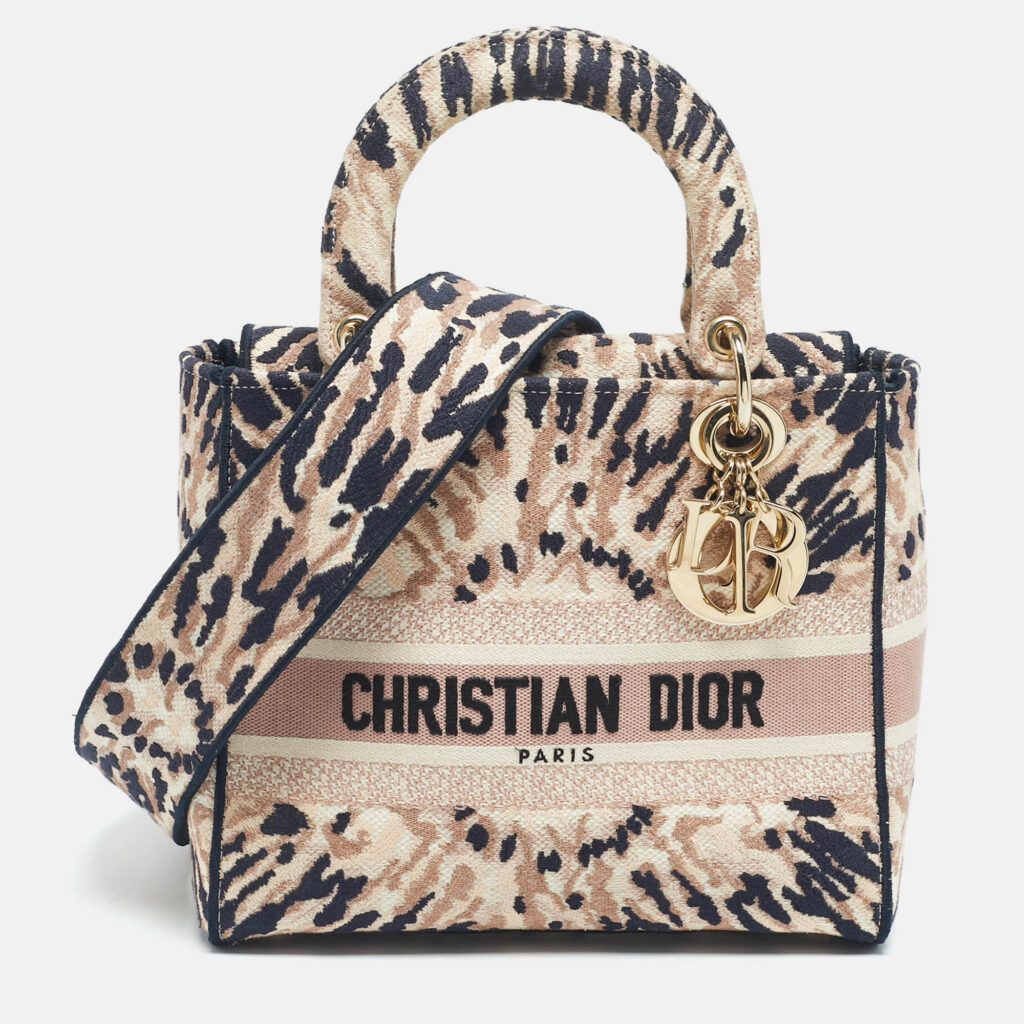 Dior Multicolor Tie-Dye Embroidered Canvas Medium Lady D-Lite Tote Dior Multicolor Tie-Dye Embroidered Canvas Medium Lady D-Lite Tote