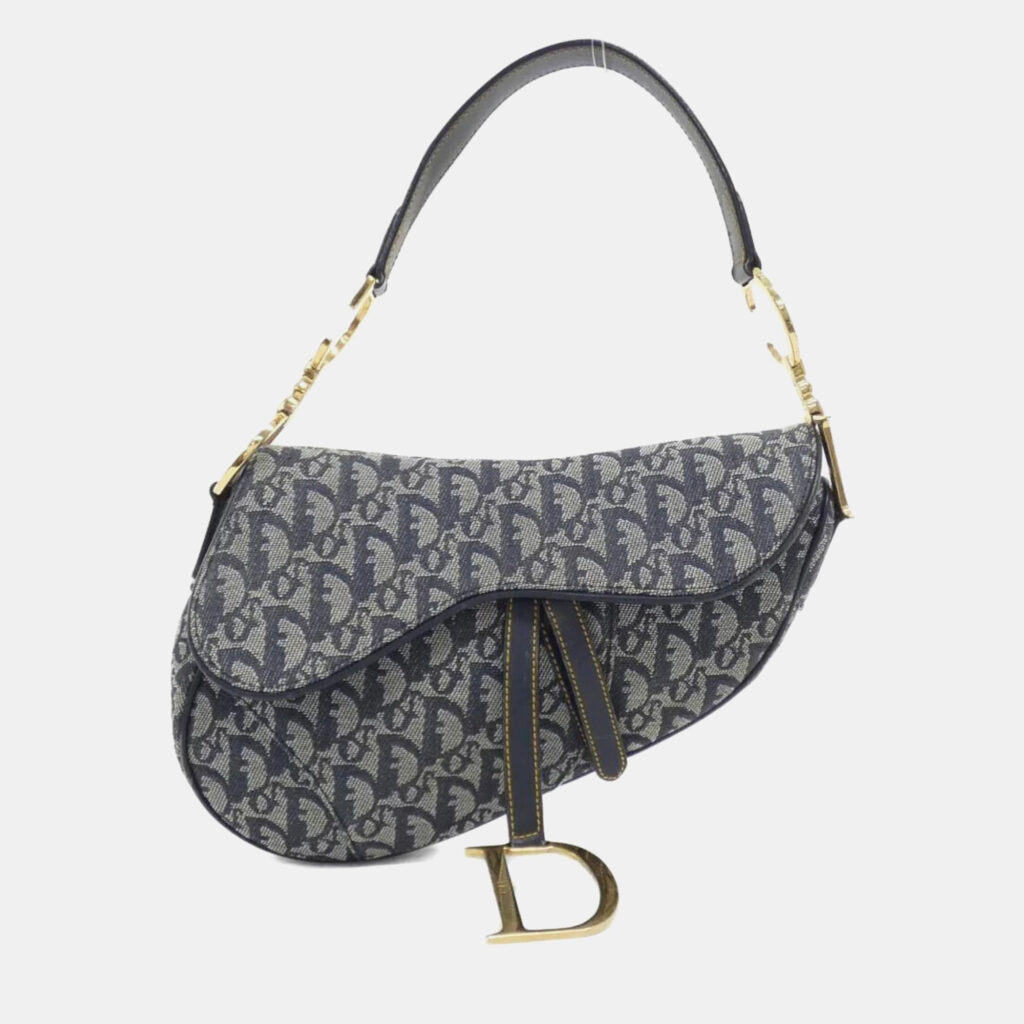 Dior Saddle Blue Canvas Shoulder Bag Dior Saddle Blue Canvas Shoulder Bag