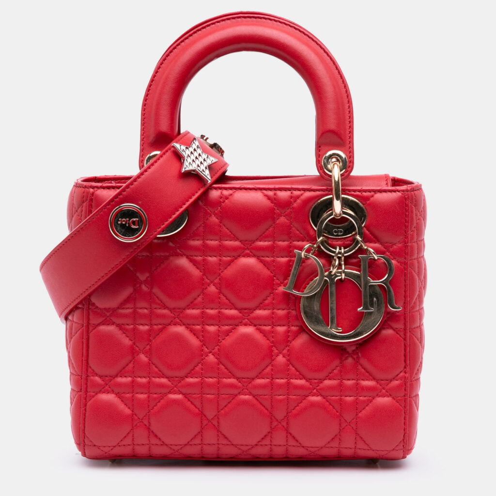 Dior Red Small Lambskin Cannage My ABCDior Lady Dior