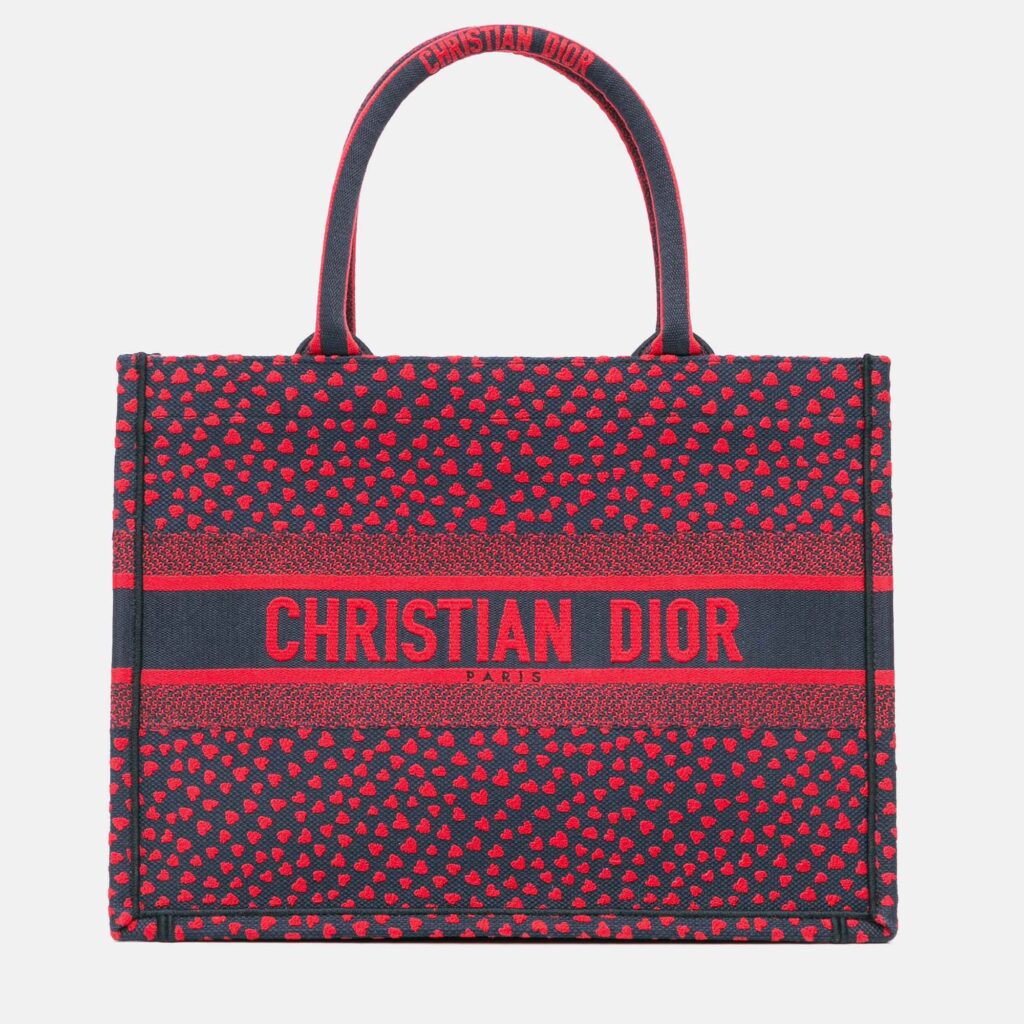 Dior Pop Hearts I Love Paris Book Tote Red Medium Canvas Tote Bag Dior Pop Hearts I Love Paris Book Tote Red Medium Canvas Tote Bag