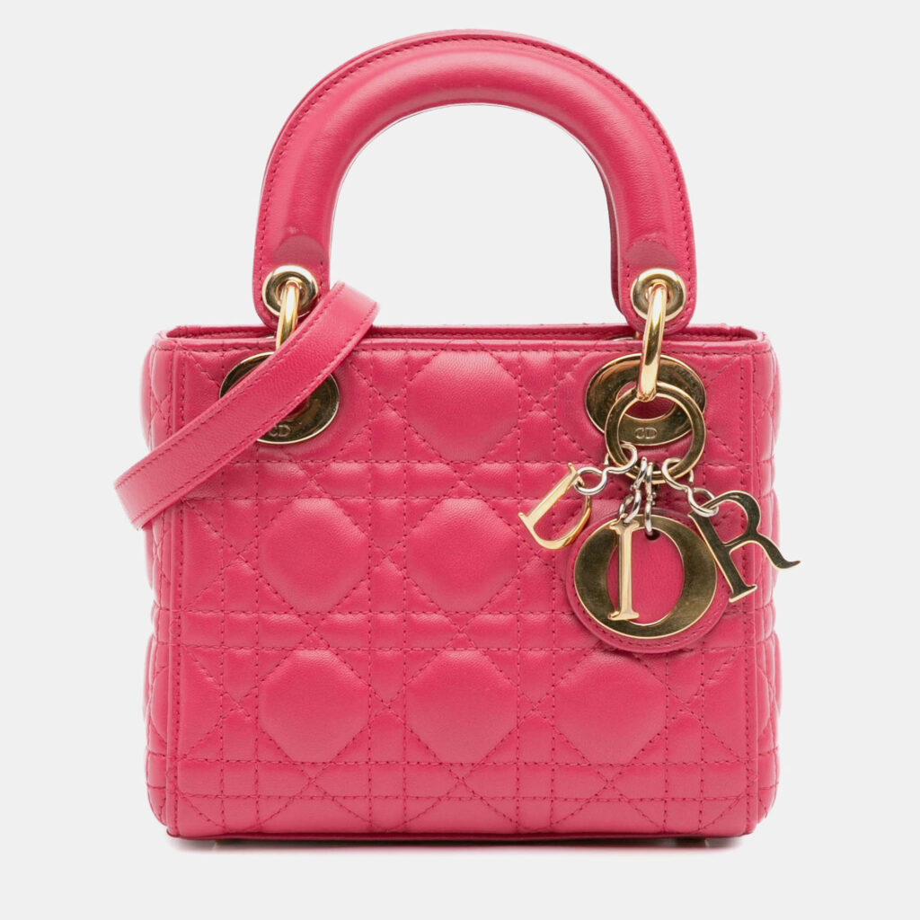 Dior Pink Mini Lambskin Cannage Lady Dior Dior Pink Mini Lambskin Cannage Lady Dior