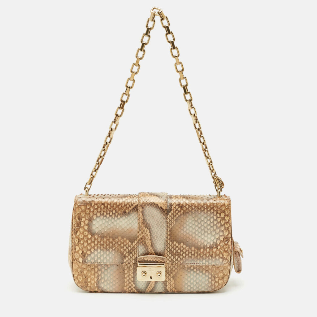 Dior Beige Python Medium Miss Dior Flap Bag Dior Beige Python Medium Miss Dior Flap Bag