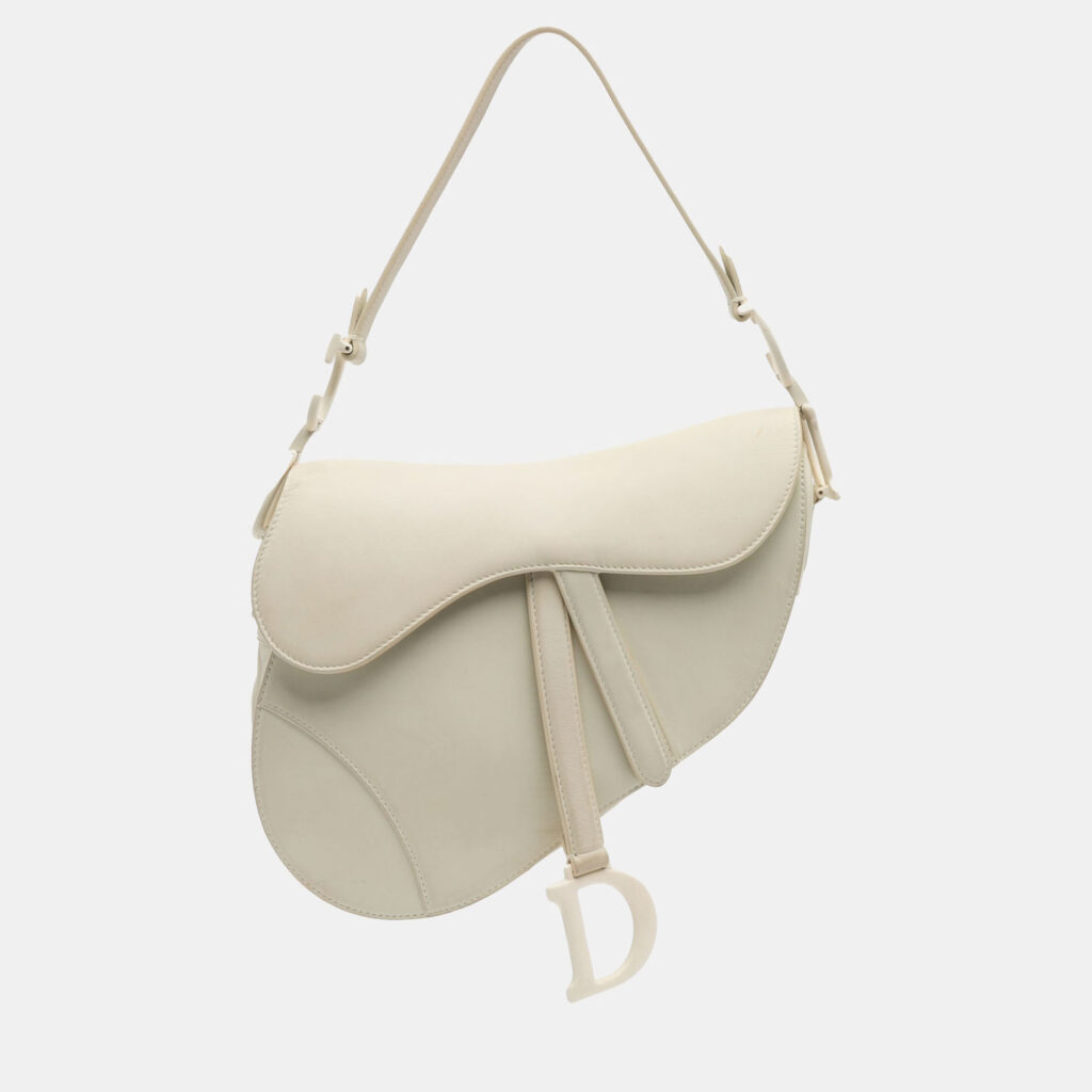Dior White Ultra Matte Calfskin Saddle Bag Dior White Ultra Matte Calfskin Saddle Bag