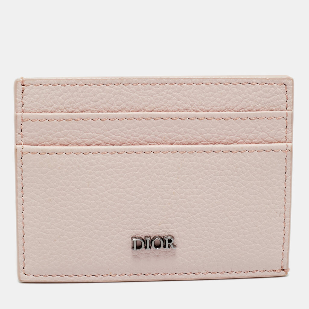 Dior Pink Grained Leather Card Holder Dior Pink Grained Leather Card Holder