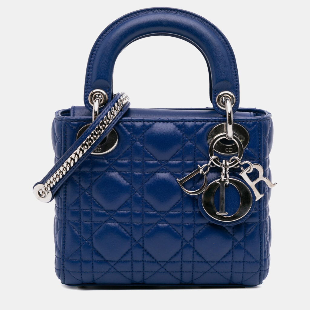 Dior Mini Lambskin Blue Cannage Lady Dior Dior Mini Lambskin Blue Cannage Lady Dior