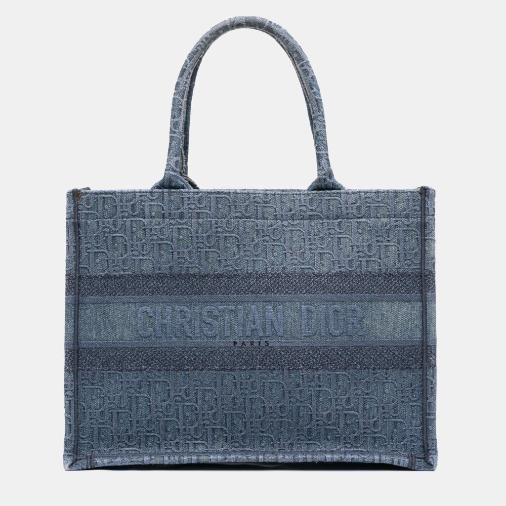 Dior Blue Medium Oblique Denim Book Tote Dior Blue Medium Oblique Denim Book Tote