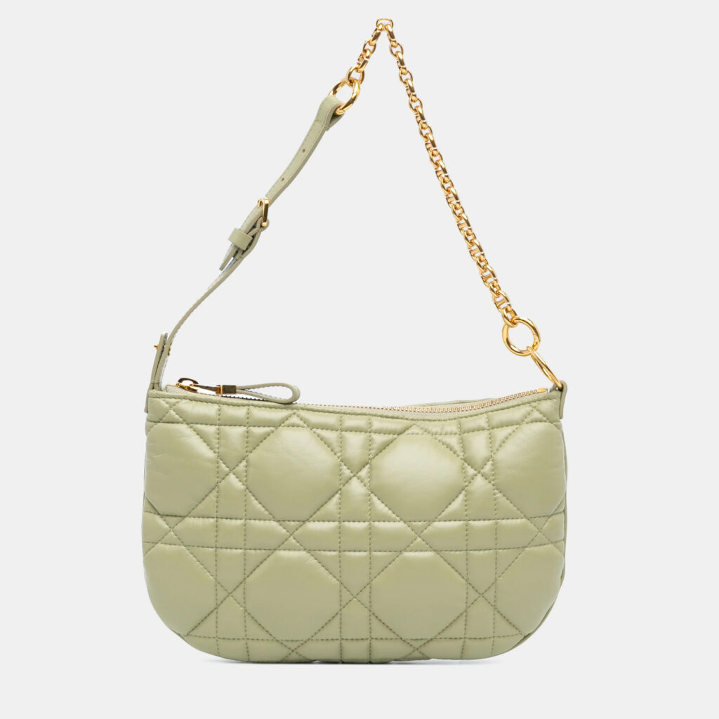 Dior Caro Mini Green Calfskin Macrocannage Leather Shoulder Bag Dior Caro Mini Green Calfskin Macrocannage Leather Shoulder Bag