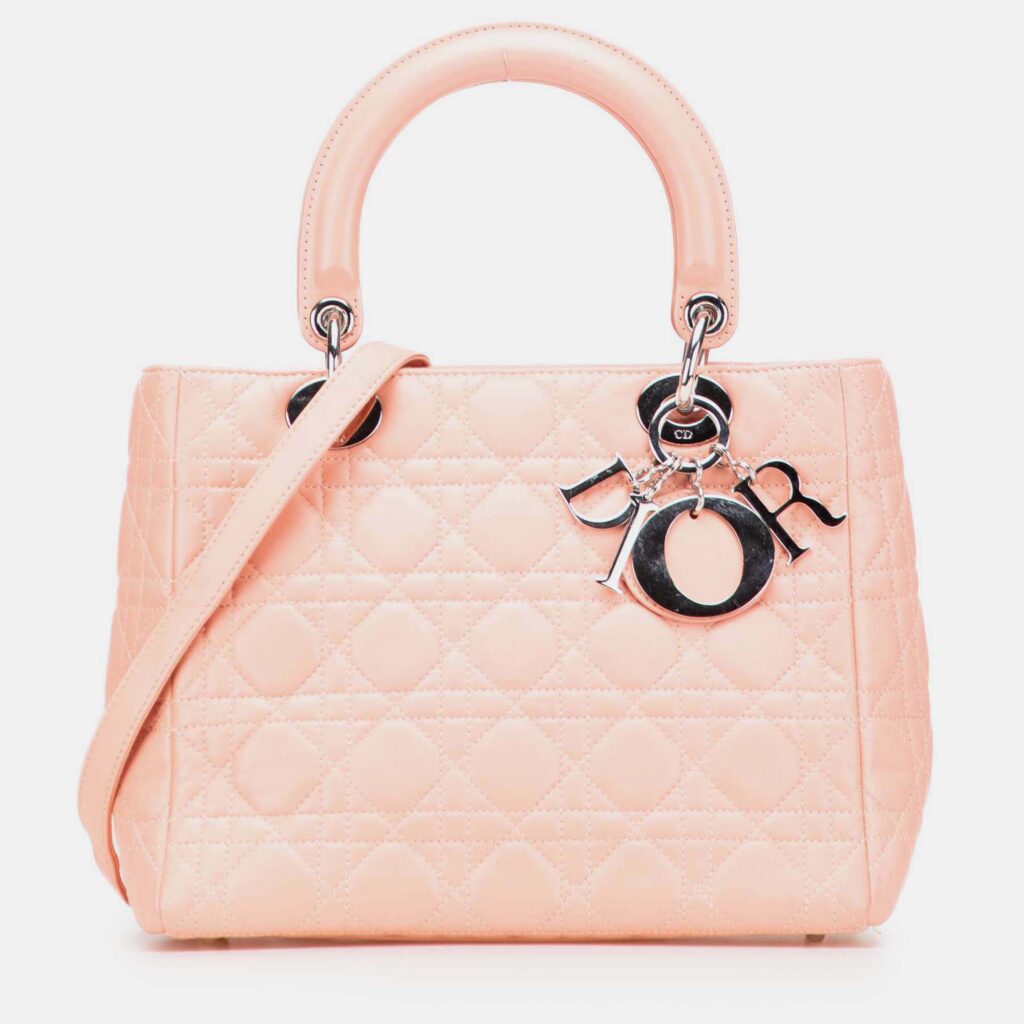 Dior Pink Medium Lambskin Cannage Lady Dior Dior Pink Medium Lambskin Cannage Lady Dior