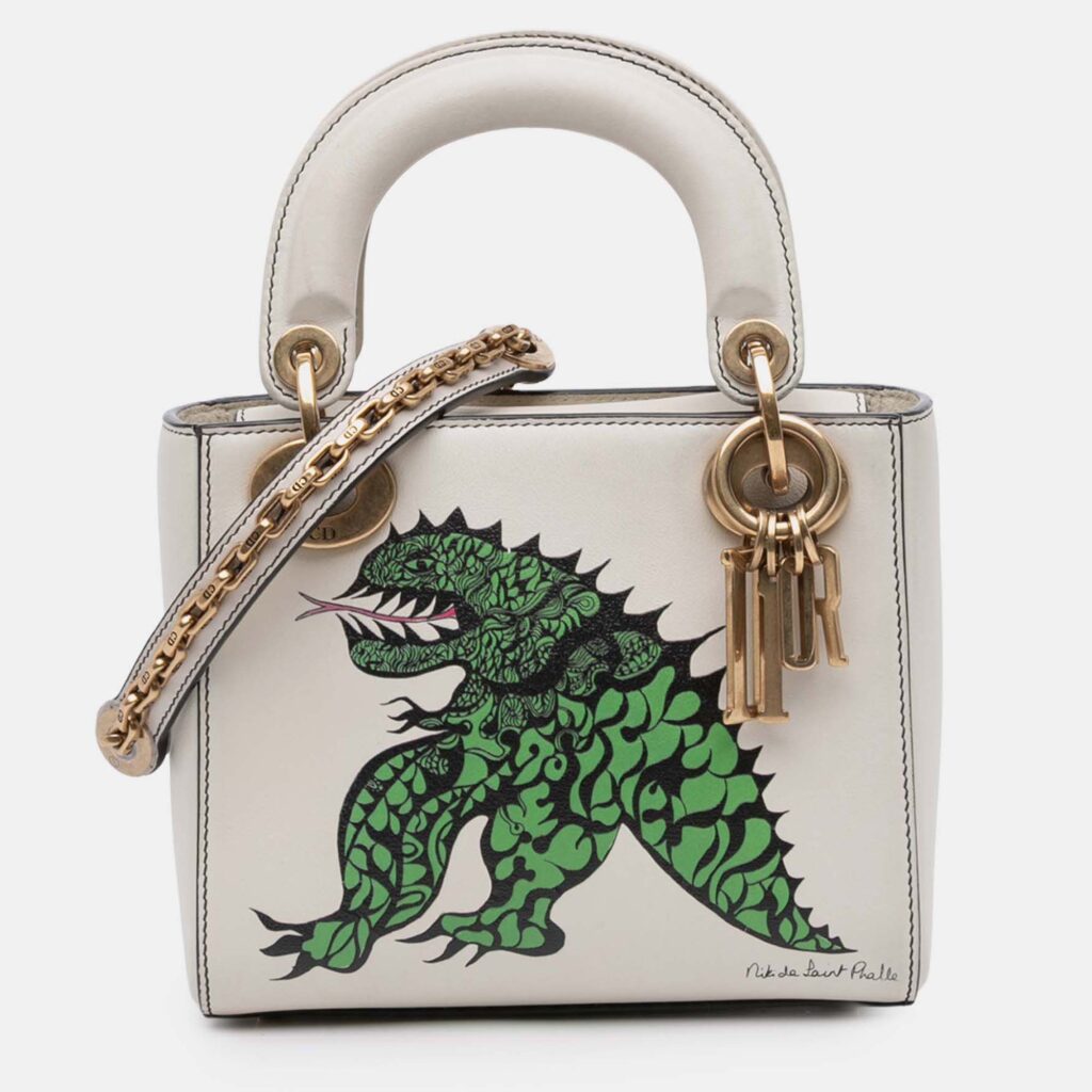 Dior White Limited Edition Niki De Saint Phalle Mini Calfskin Dragon Lady Dior Dior White Limited Edition Niki De Saint Phalle Mini Calfskin Dragon Lady Dior