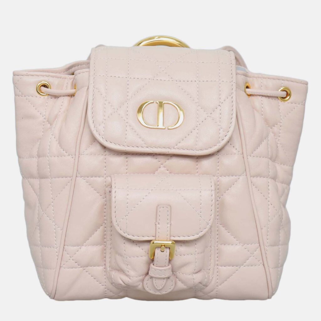 Christian Dior Caro Small Powder Pink Lambskin Leather Backpack Christian Dior Caro Small Powder Pink Lambskin Leather Backpack