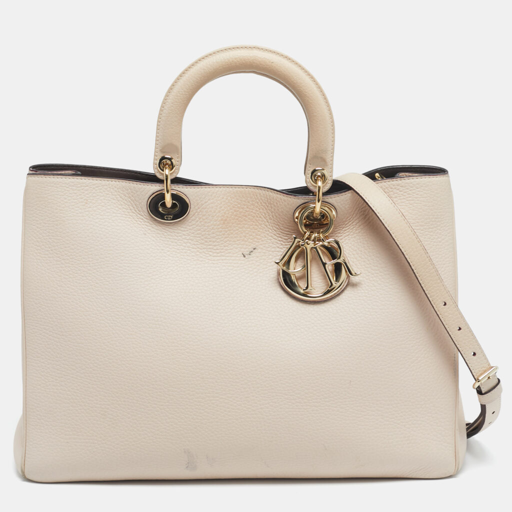 Dior Beige Leather Large Diorissimo Shopper Tote Dior Beige Leather Large Diorissimo Shopper Tote