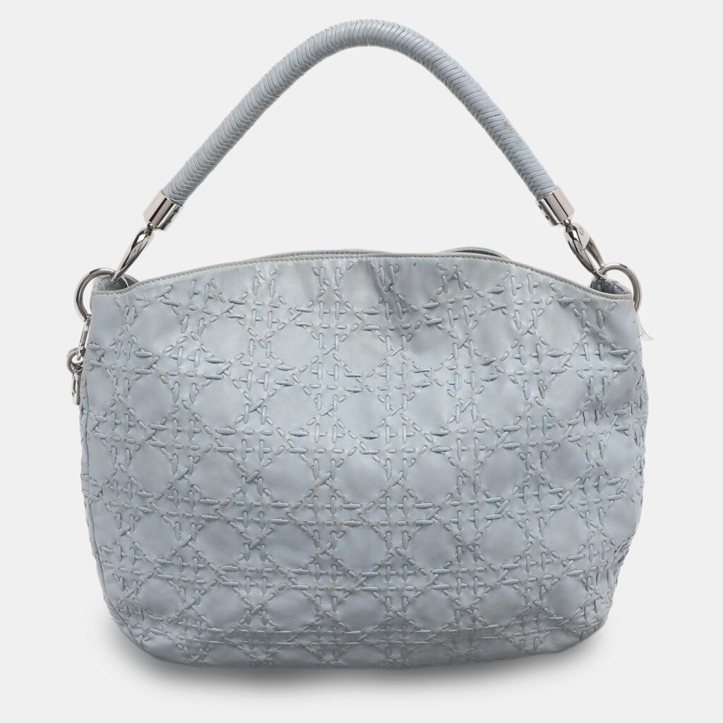 Dior Light Blue Cannage Stitched Leather Lady Dior Hobo