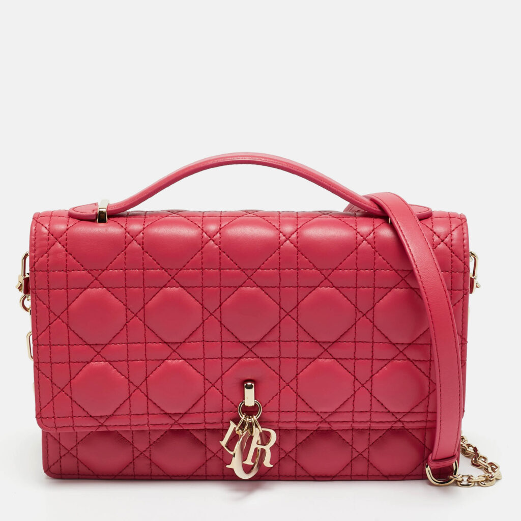 Dior Pink Cannage Leather My Dior Top Handle Bag Dior Pink Cannage Leather My Dior Top Handle Bag