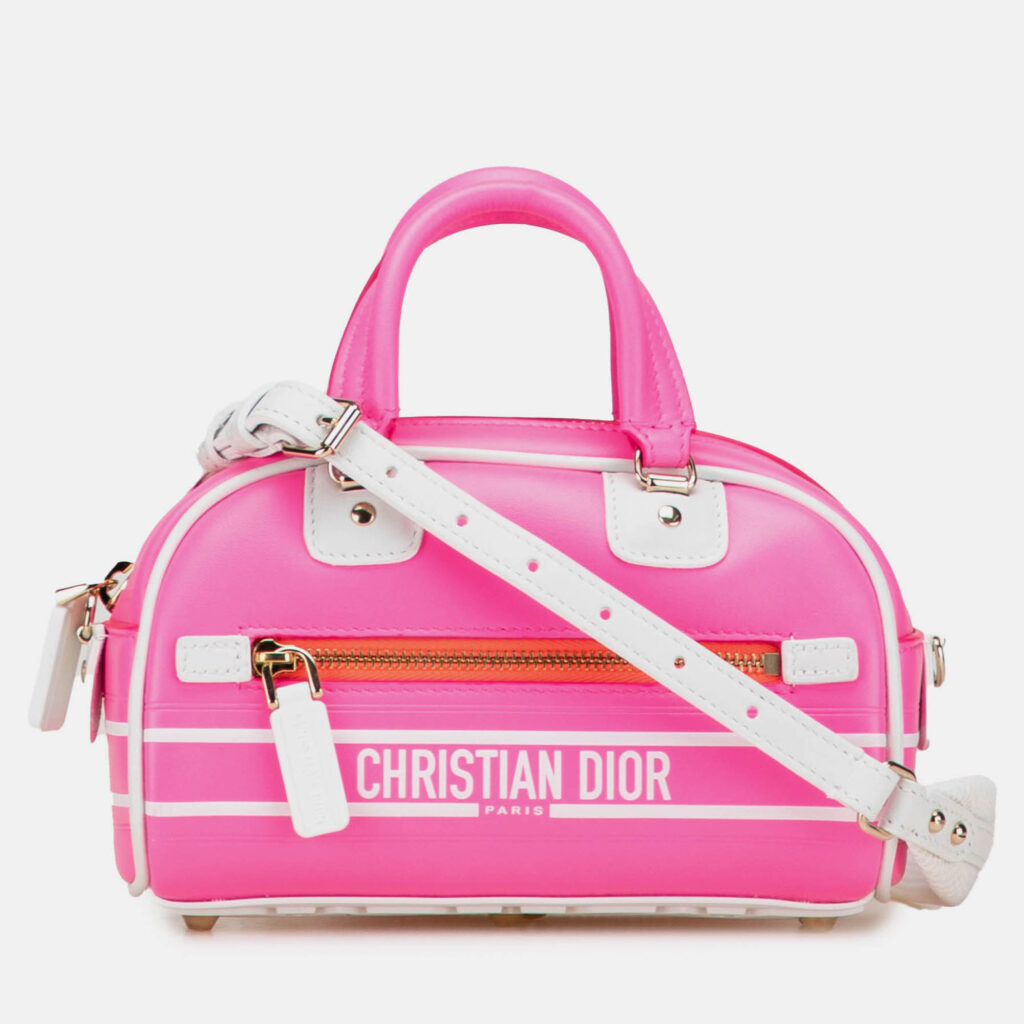 Dior Pink Micro Leather Dior Vibe Zip Bowling Bag Dior Pink Micro Leather Dior Vibe Zip Bowling Bag