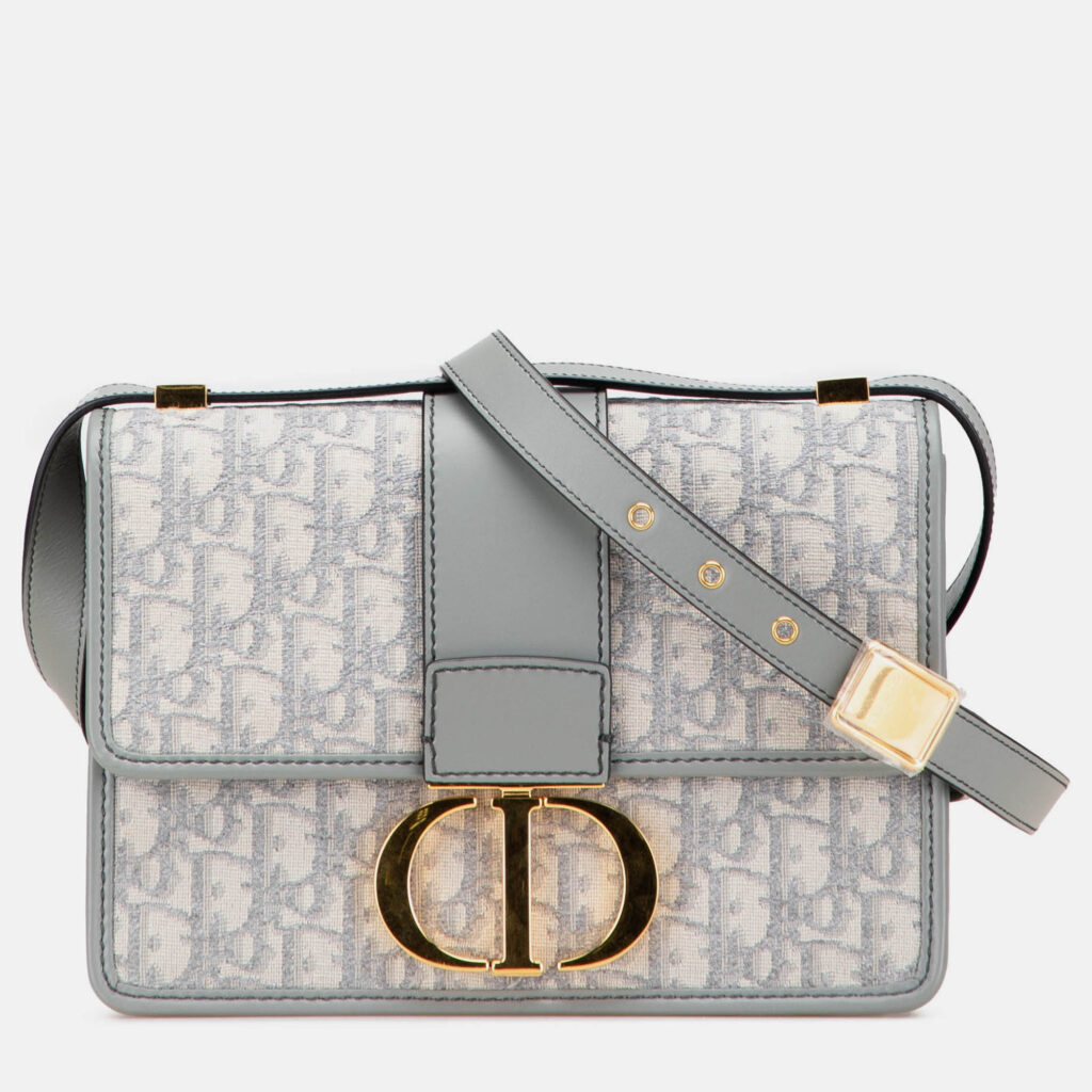Dior Grey Medium Oblique Canvas 30 Montaigne Bag