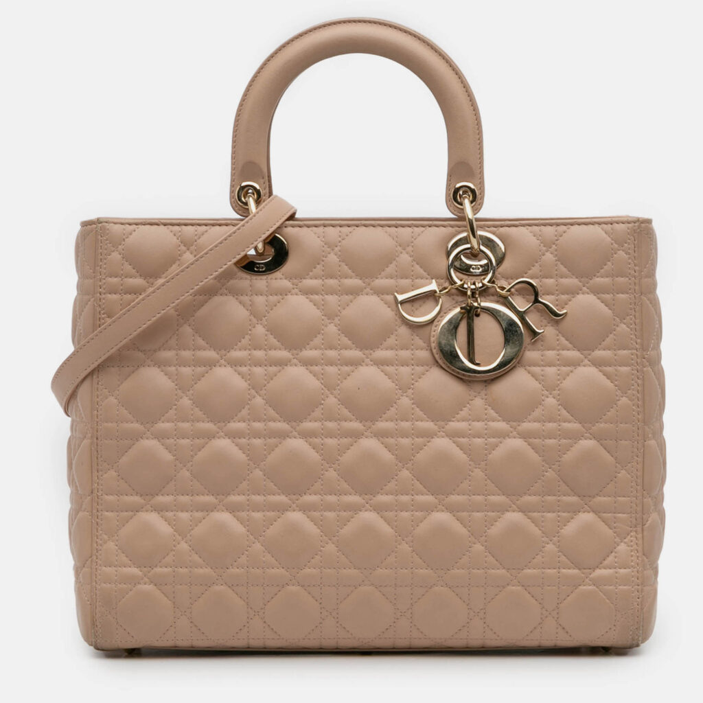 Dior Brown Large Lambskin Cannage Lady Dior Dior Brown Large Lambskin Cannage Lady Dior
