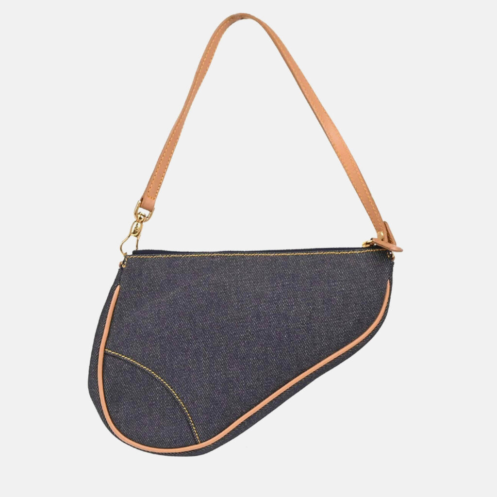 Christian Dior Navy Denim Saddle Handbag Christian Dior Navy Denim Saddle Handbag