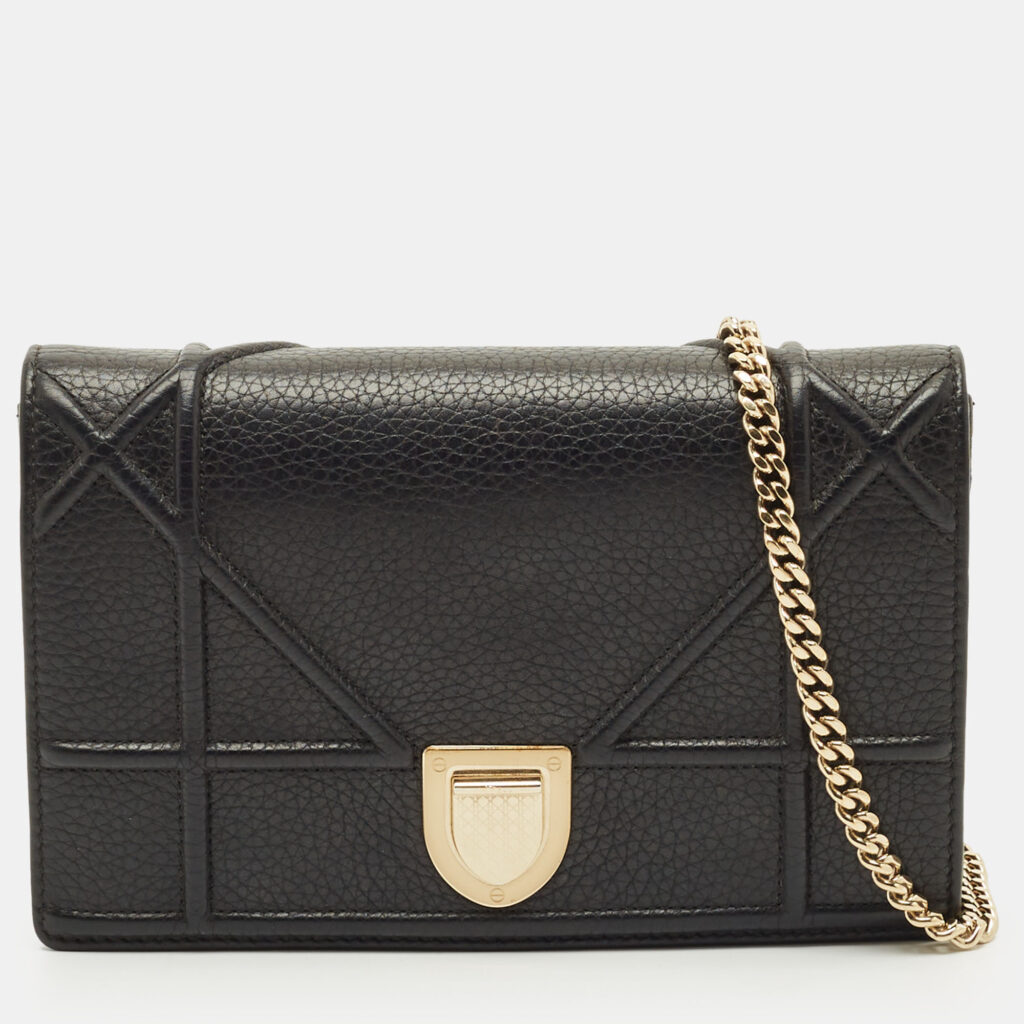 Dior Black Leather Diorama Wallet on Chain Dior Black Leather Diorama Wallet on Chain