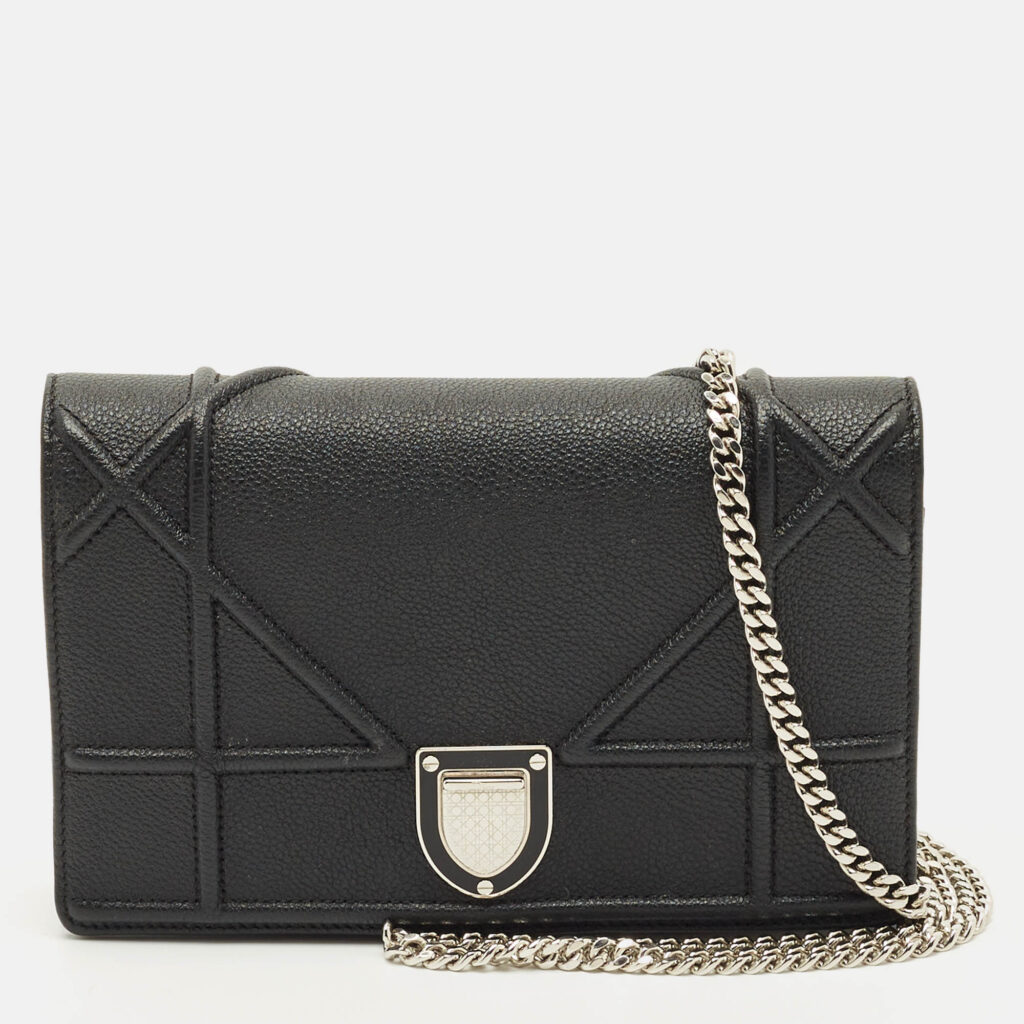 Dior Black Cannage Leather Diorama Wallet on Chain Dior Black Cannage Leather Diorama Wallet on Chain