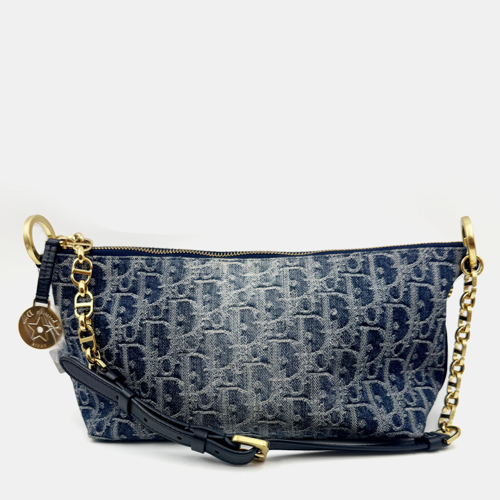 Dior hobo bag with chain denim