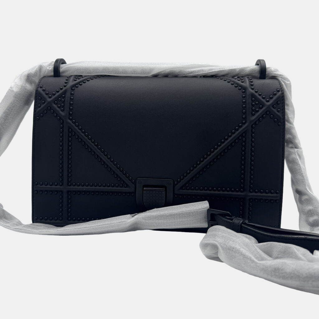 Dior black matte Leather studed Medium Diorama Flap Shoulder Bag Dior black matte Leather studed Medium Diorama Flap Shoulder Bag