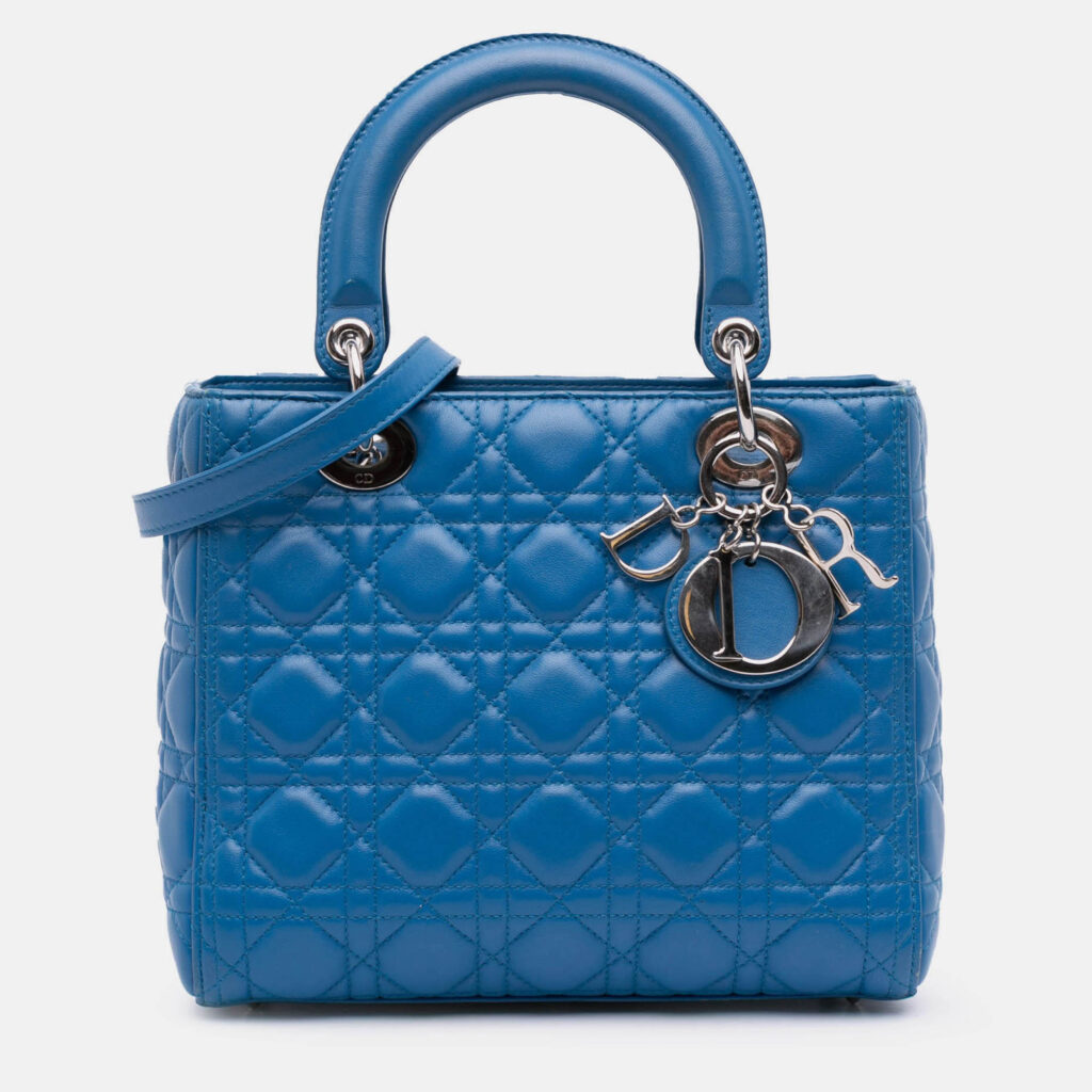 Dior Blue Medium Lambskin Cannage Lady Dior Dior Blue Medium Lambskin Cannage Lady Dior
