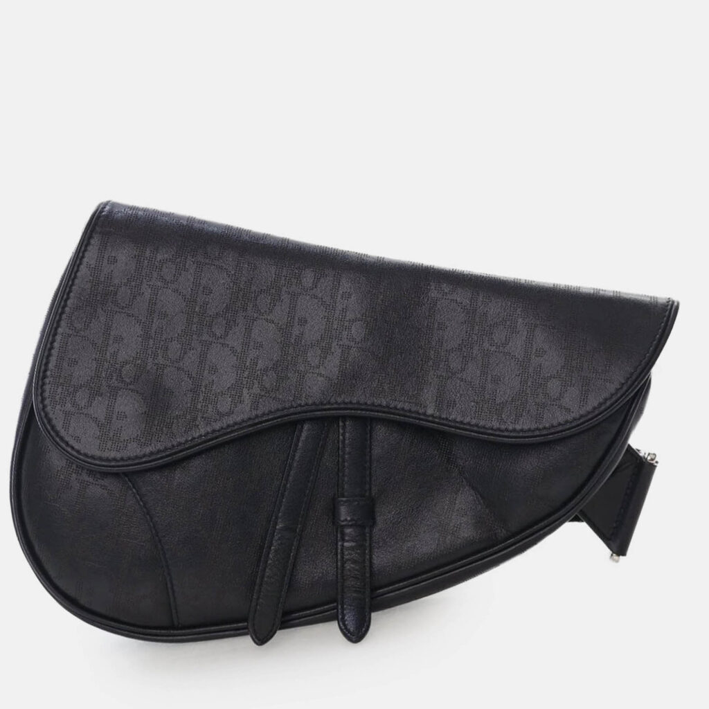 Dior Black Oblique Perforated Calfskin Galaxy Saddle Bag Dior Black Oblique Perforated Calfskin Galaxy Saddle Bag