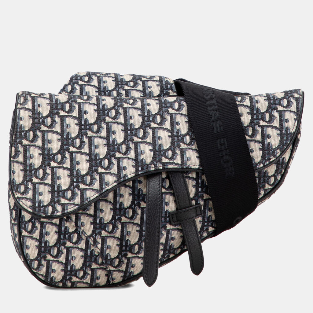 Dior Navy Blue Oblique Canvas Saddle Crossbody Dior Navy Blue Oblique Canvas Saddle Crossbody