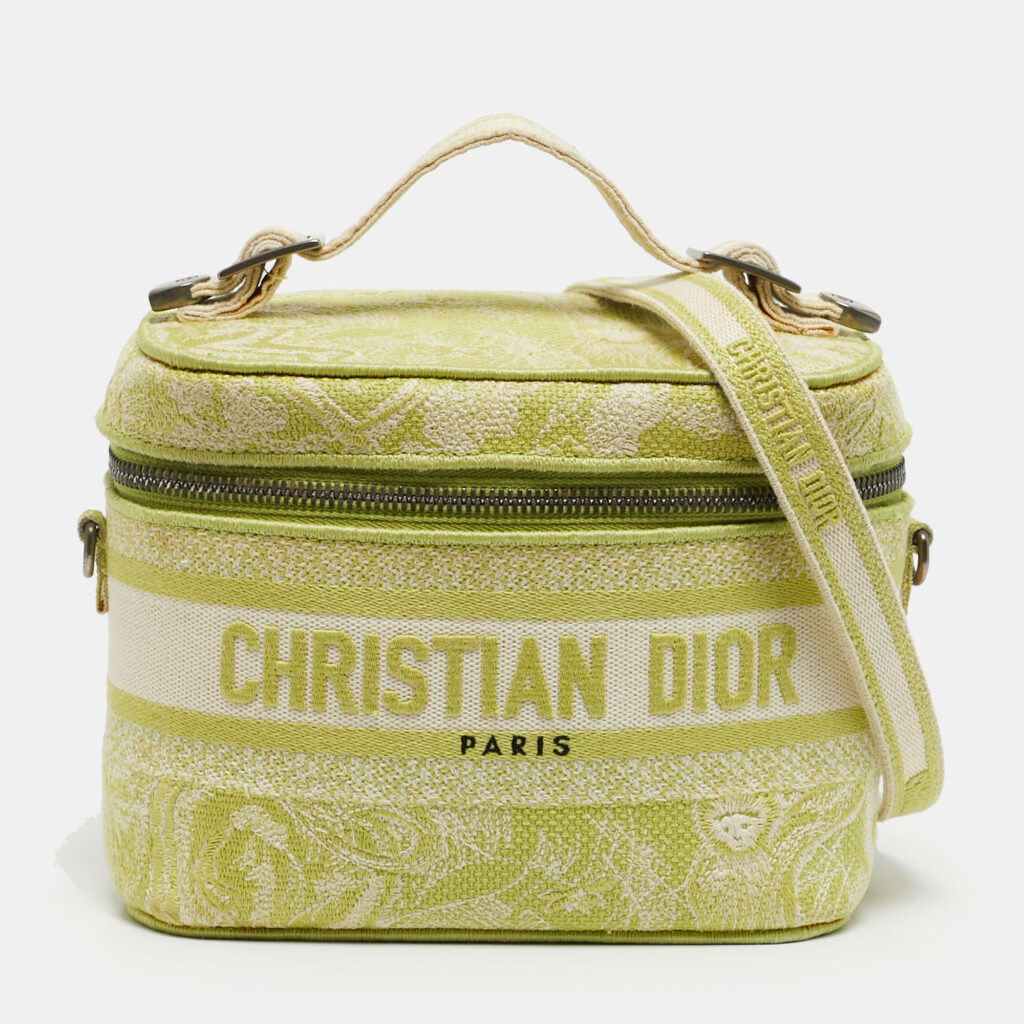 Dior Light Green Toile De Juoy Small Diortravel Vanity Case Dior Light Green Toile De Juoy Small Diortravel Vanity Case