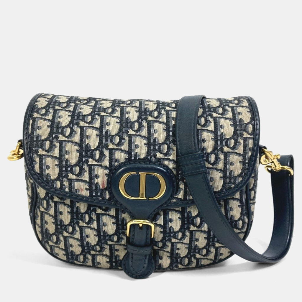 Dior Oblique Bobby Navy Canvas Shoulder Bag Dior Oblique Bobby Navy Canvas Shoulder Bag