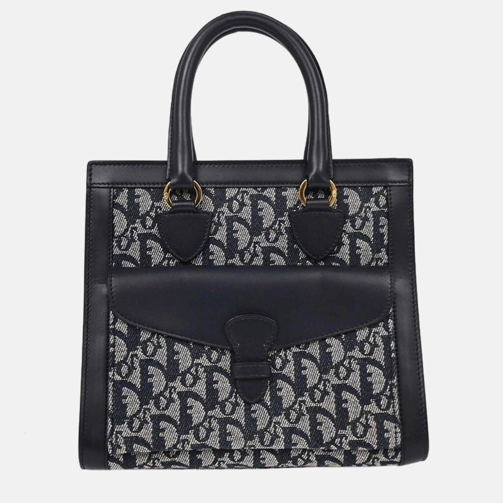 Christian Dior Trotter Navy Canvas Handbag Christian Dior Trotter Navy Canvas Handbag