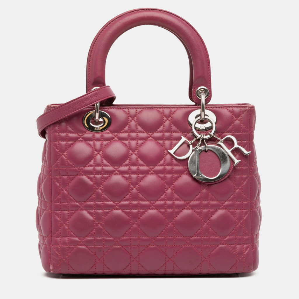 Dior Purple Medium Lambskin Cannage Lady Dior Dior Purple Medium Lambskin Cannage Lady Dior