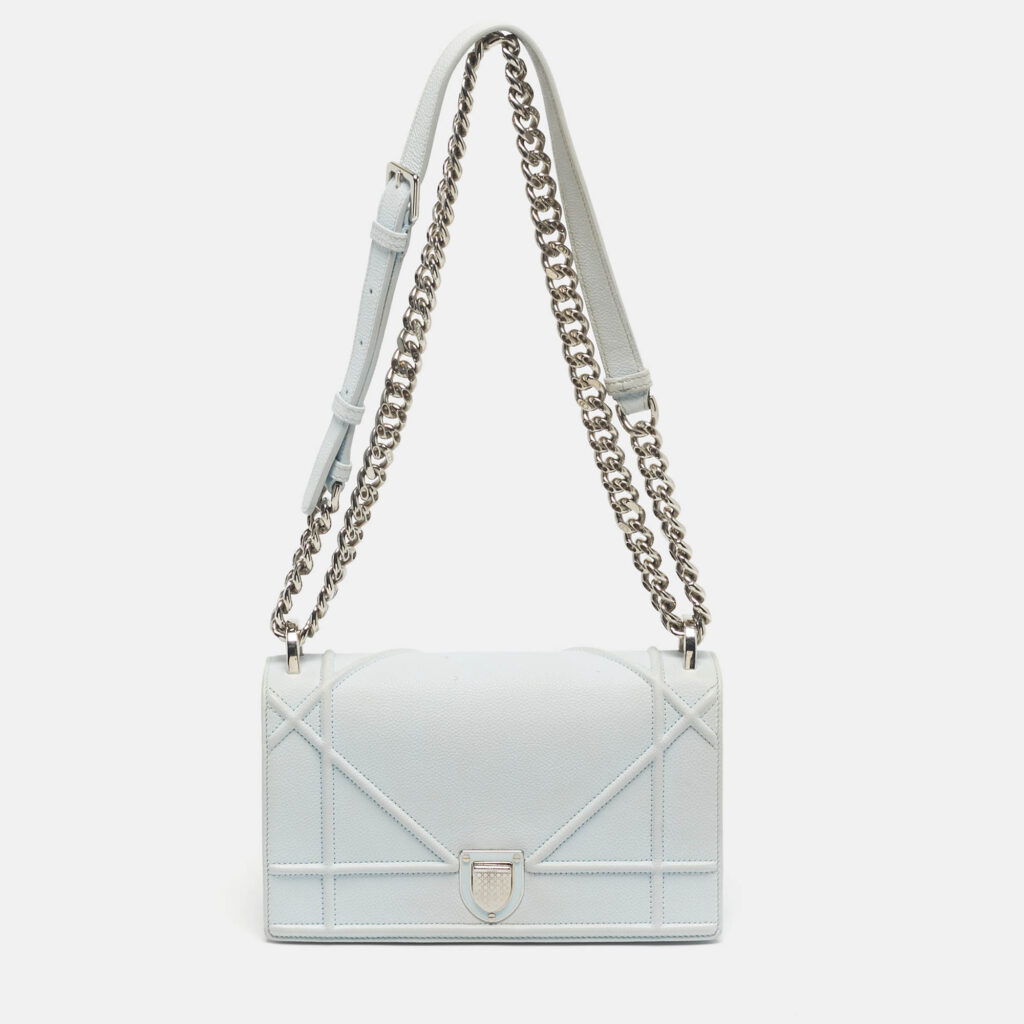 Dior Light Blue Leather Small Diorama Shoulder Bag Dior Light Blue Leather Small Diorama Shoulder Bag
