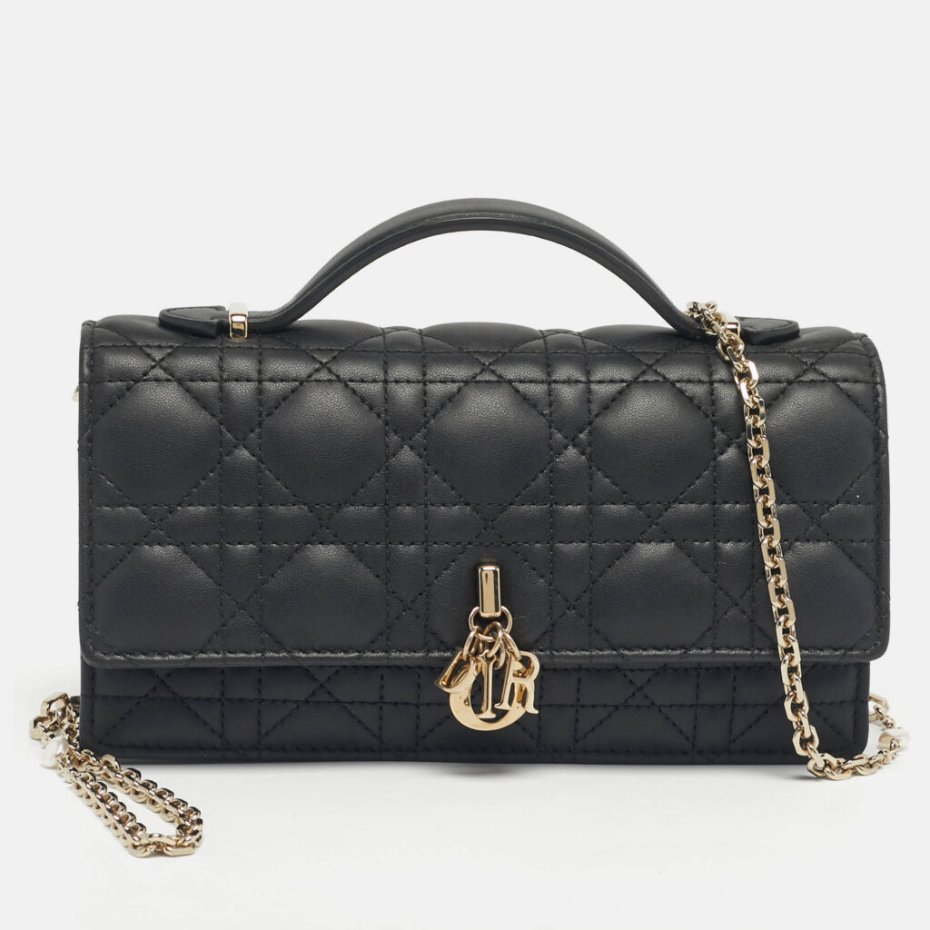 Dior Black Cannage Leather Mini My Dior Top Handle Bag Dior Black Cannage Leather Mini My Dior Top Handle Bag