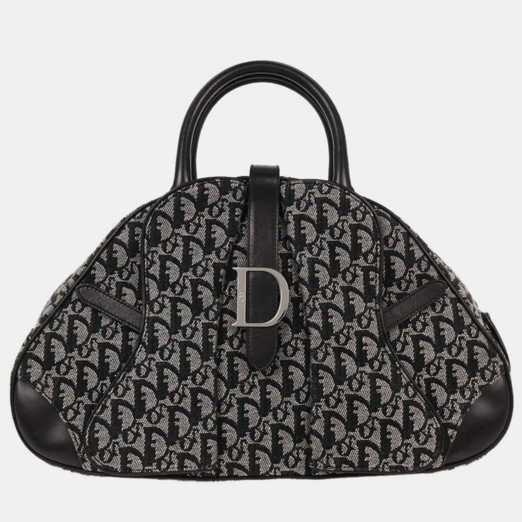 Christian Dior Black Double Saddle Trotter Handbag 05-MA-0092 Christian Dior Black Double Saddle Trotter Handbag 05-MA-0092