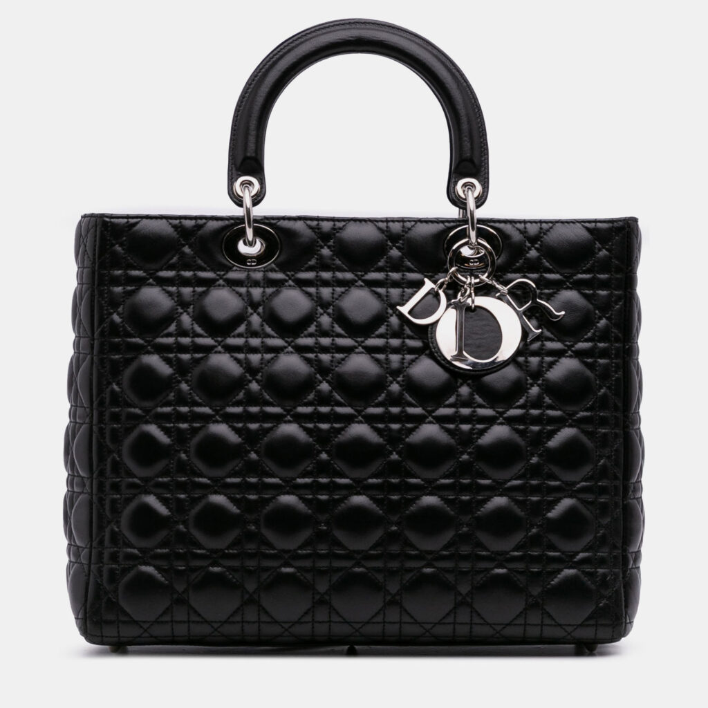 Dior Black Large Lambskin Cannage Lady Dior Dior Black Large Lambskin Cannage Lady Dior