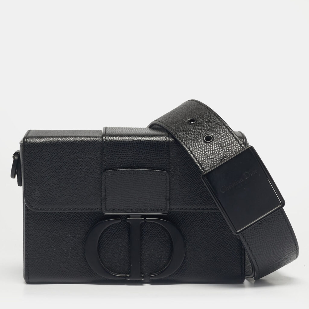 luxury-women-dior-used-handbags-p1222283-012-1.jpg Dior Black Leather 30 Montaigne Box Bag