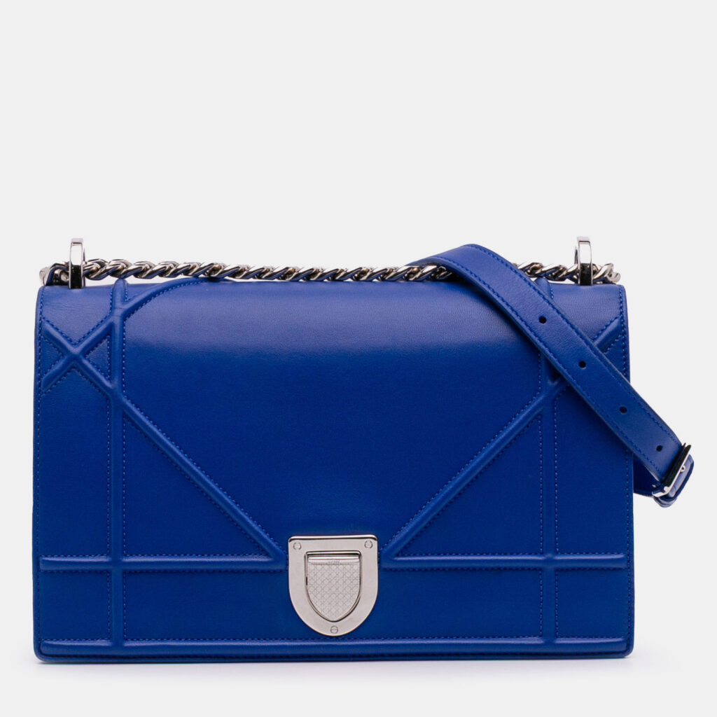 Dior Blue Medium Lambskin Diorama Flap