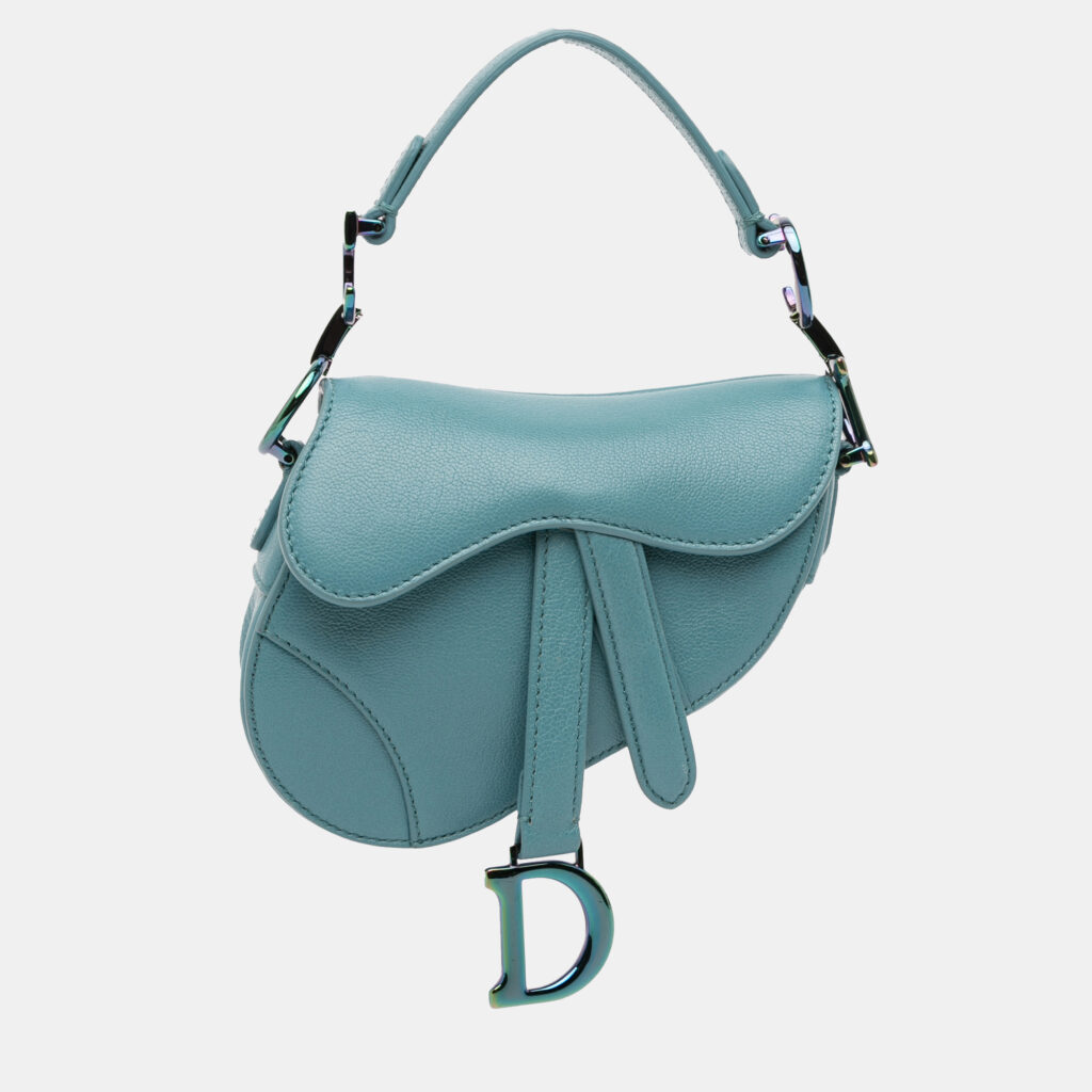 luxury-women-dior-used-handbags-p1222995-012-1.jpg Dior Blue Micro Goatskin Saddle Bag