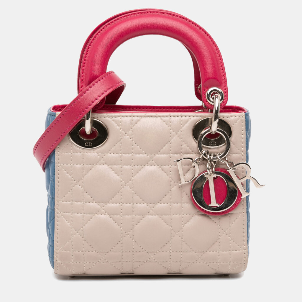 Dior Multicolor Mini Tricolor Lambskin Cannage Lady Dior Dior Multicolor Mini Tricolor Lambskin Cannage Lady Dior