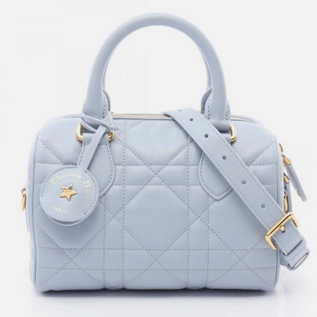 Christian Dior Dior Groove 20 Macrocannage Handbag Leather Blue