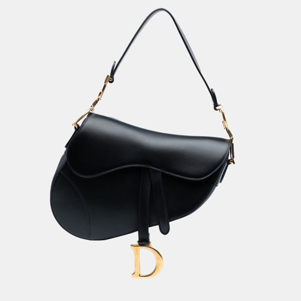 Dior Black Mini Leather Saddle Bag