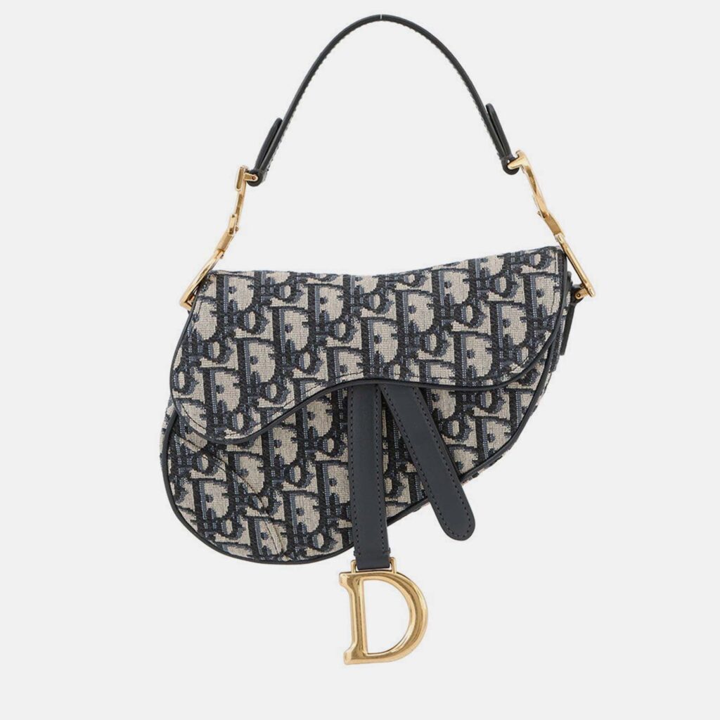 Dior Oblique Saddle Handbag Navy Canvas Leather Size Mini Dior Oblique Saddle Handbag Navy Canvas Leather Size Mini