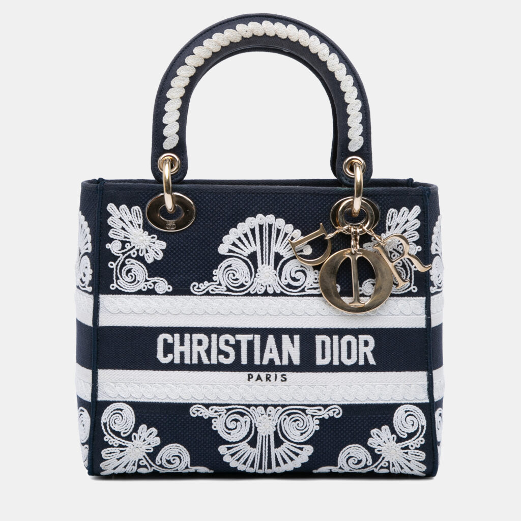 Dior Blue Medium Embroidered Canvas Cornely Lady D Lite Dior Blue Medium Embroidered Canvas Cornely Lady D Lite