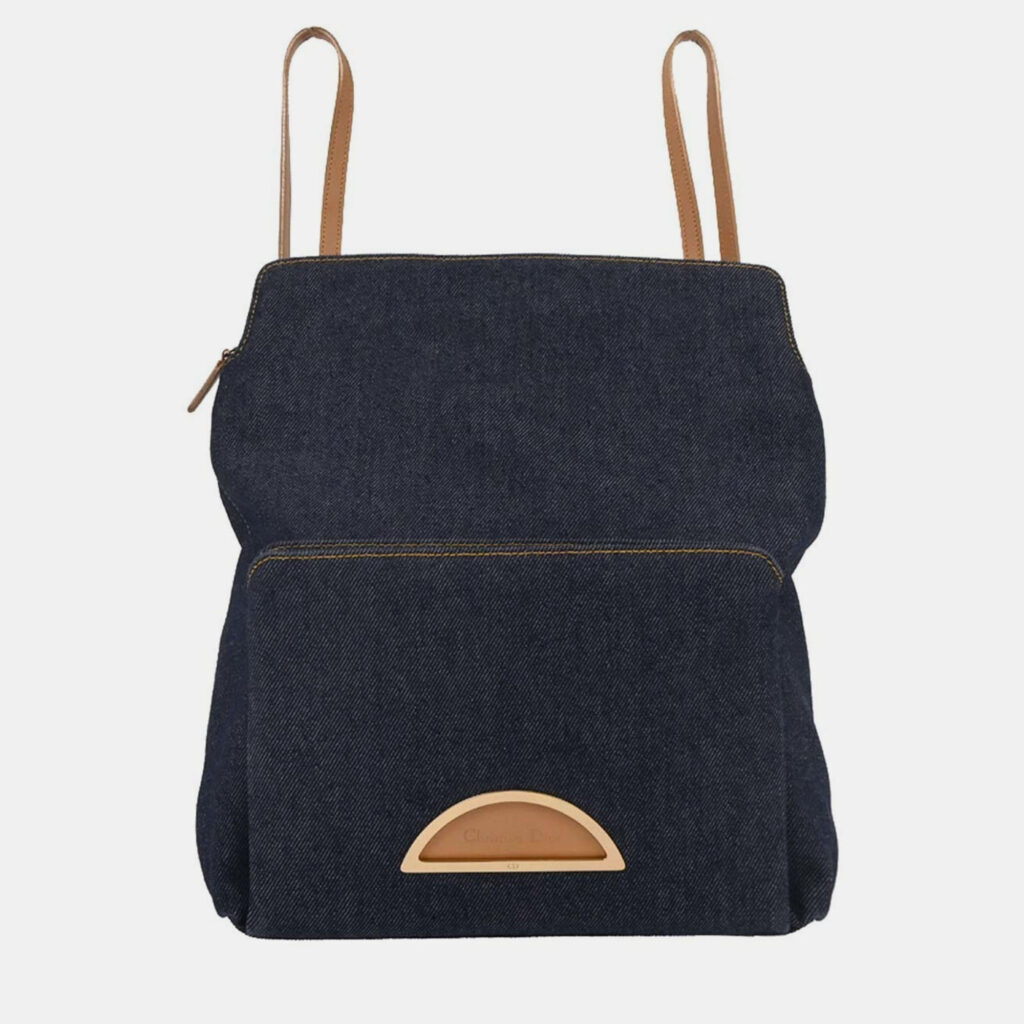 luxury-women-dior-used-handbags-p1229513-010-1.jpg Christian Dior Blue Denim Malice Backpack