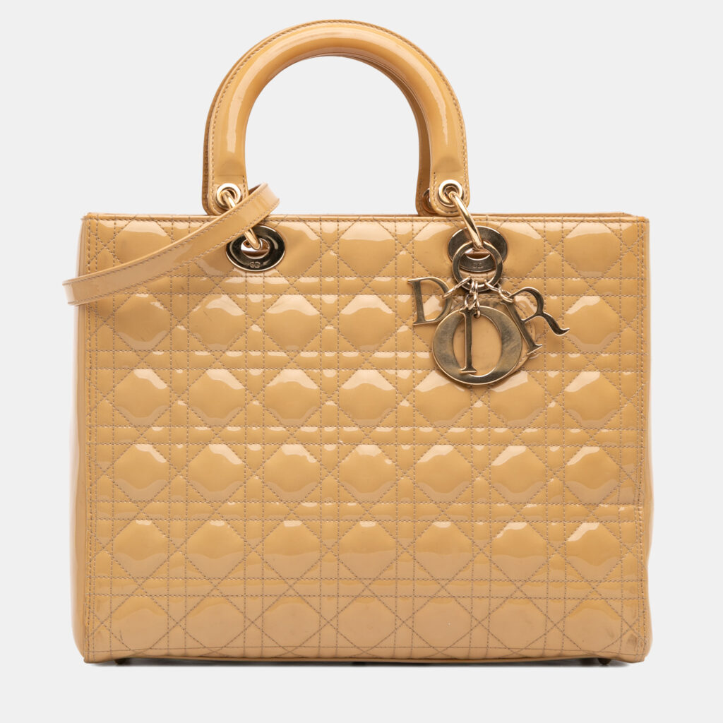 Dior Lady Dior Large Patent Leather Top Handle Bag Dior Lady Dior Large Patent Leather Top Handle Bag